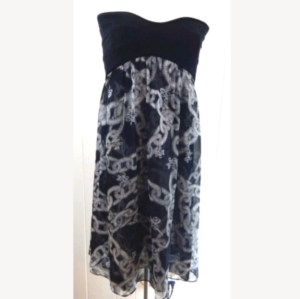 DVF Asti Strapless Chain Print Dress